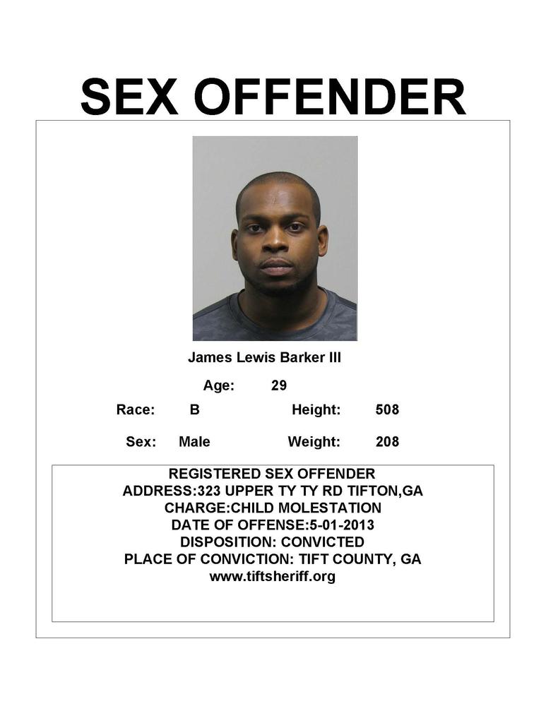 Sex Offender Registry Update Press Releases Tift County Sheriff Ga 