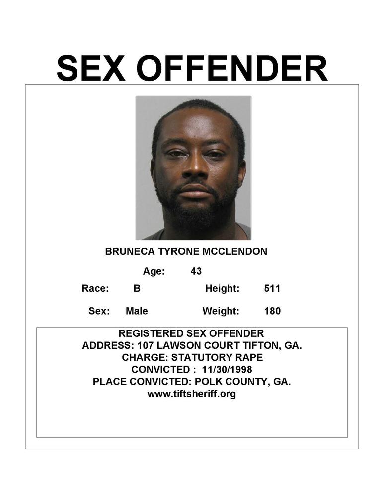 Sex Offender Registry Update Press Releases Tift County Sheriff Ga